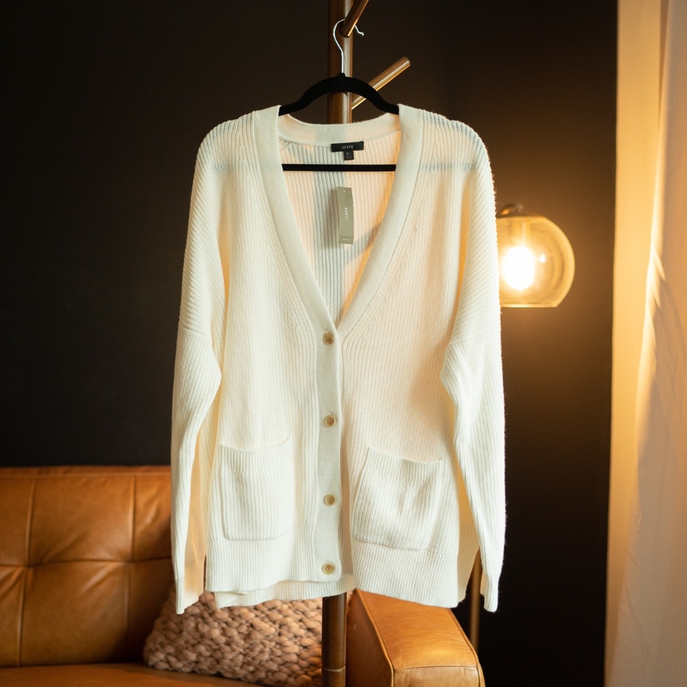 J crew COTTON-CASHMERE CARDIGAN SWEATER
